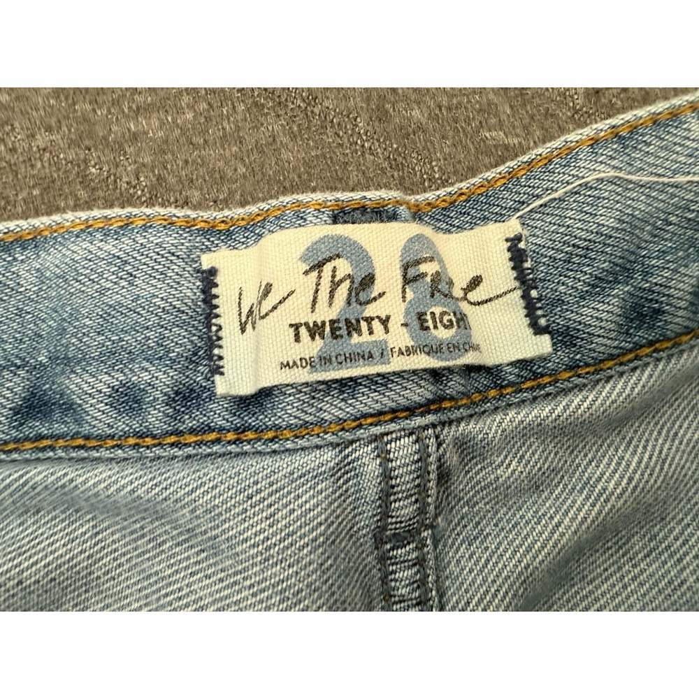 Free People We The People Distressed Denim Mini Shorts Fray Hem Size 28 (fit 32) - Picture 5 of 7
